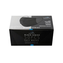 Load image into Gallery viewer, Welltrex Pro All Black Series 3Ply Disposable 50pcs (Adult Size) (PRE-ORDER)