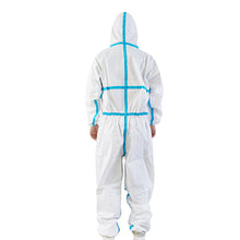 Load image into Gallery viewer, Single Use Disposable Protective Coverall Suit (White/ Blue)