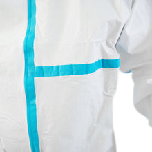 Load image into Gallery viewer, Single Use Disposable Protective Coverall Suit (White/ Blue)